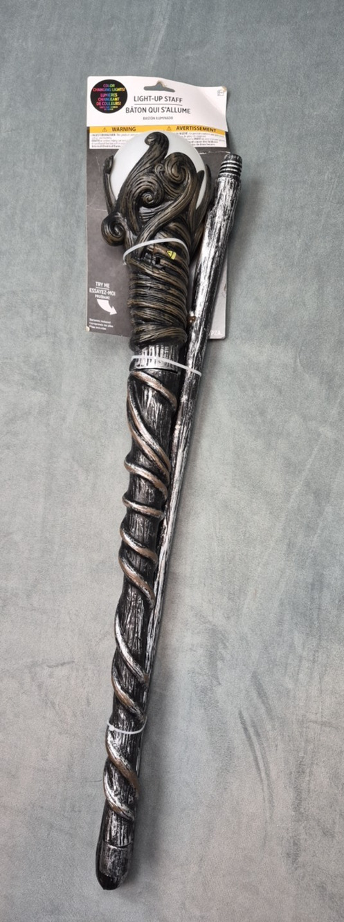 Staff Light Up Ball Wizard Sorcerer Staff Cane Halloween CoplayCostume Accessory